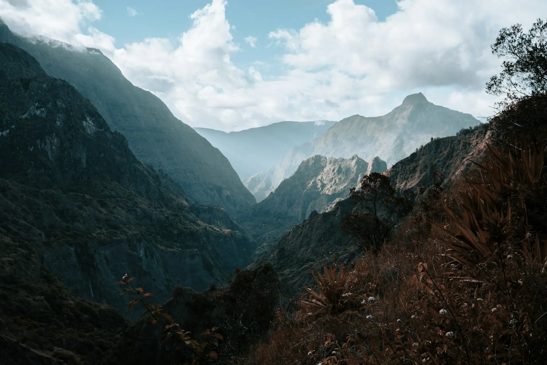 Montagnes de La Réunion vues du ciel